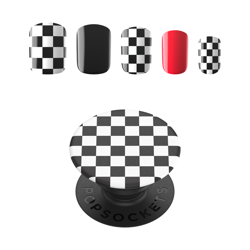 PopSockets Nails + PopGrip Checker Black image number 1